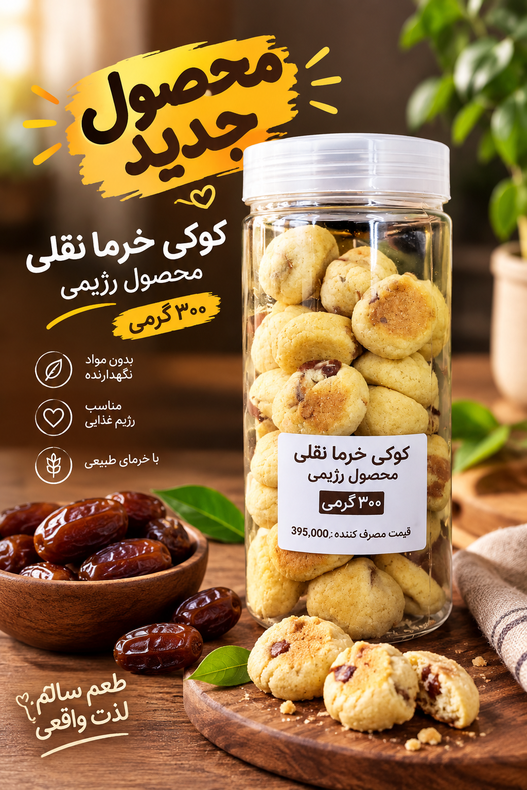 کوکی خرمایی نقلی آلیش